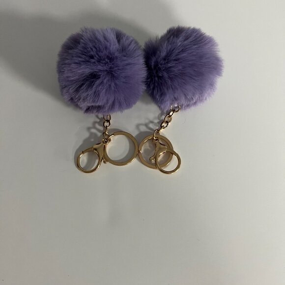 Set of Colorful Poms Keychains Fluffy Ball Faux Fur - Picture 4 of 15